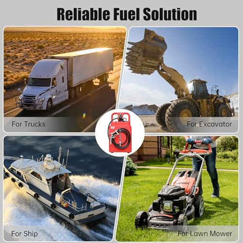 Image of FMCNMech 32 Gallon Fuel Caddy with 12V Electric Pump, Forward & Reverse Flow, Portable Fuel Transfer Tank for Gasoline, Diesel & Kerosene, Ideal for Lawn Mowers, Tractors, Skid Steers, and Jobsite Equipment
