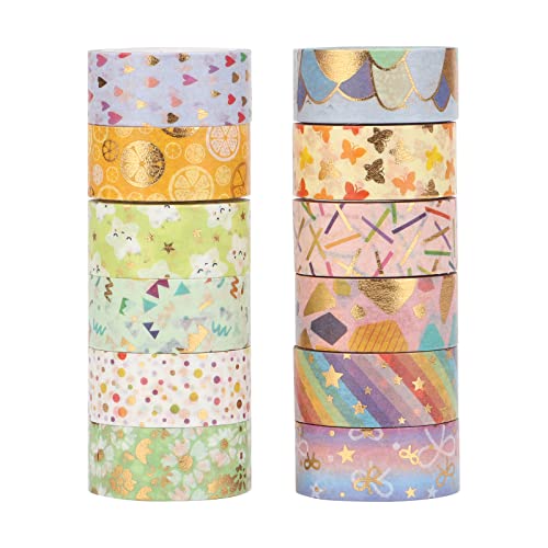 Washi Tape floral Juego de 12 rollos de cinta adhesiva japonesa LGEGE de 15 mm de ancho para manualidades