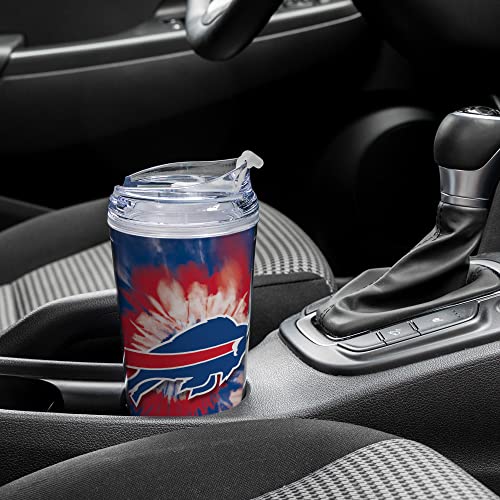 Image of Rico Industries NFL Football Glitter 24oz Acrylic Glitter Tumbler with Hinged Lid, Officially Licensed Double Wall Tumbler with Straw