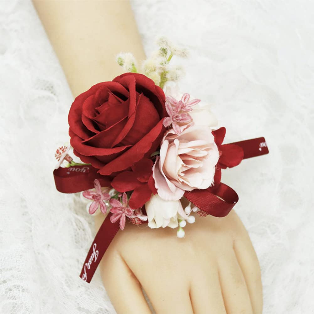 MAFELOE 2-Piece Artificial Rose Corsage & Boutonniere Set – Yellow, For Weddings, Prom, Groom & Bride