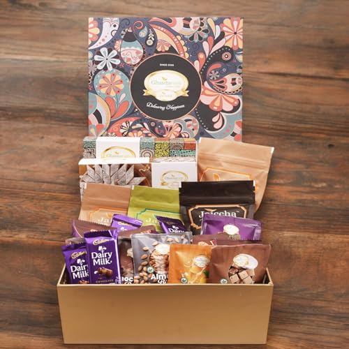 Image of Jaiccha Gifts Ghasitaram Big Hamper Box of Assorted Goodies 23 Goodies | Gift Hamper| Diwali Gift Hamper|Food Hampers|Gourmet Hampers|