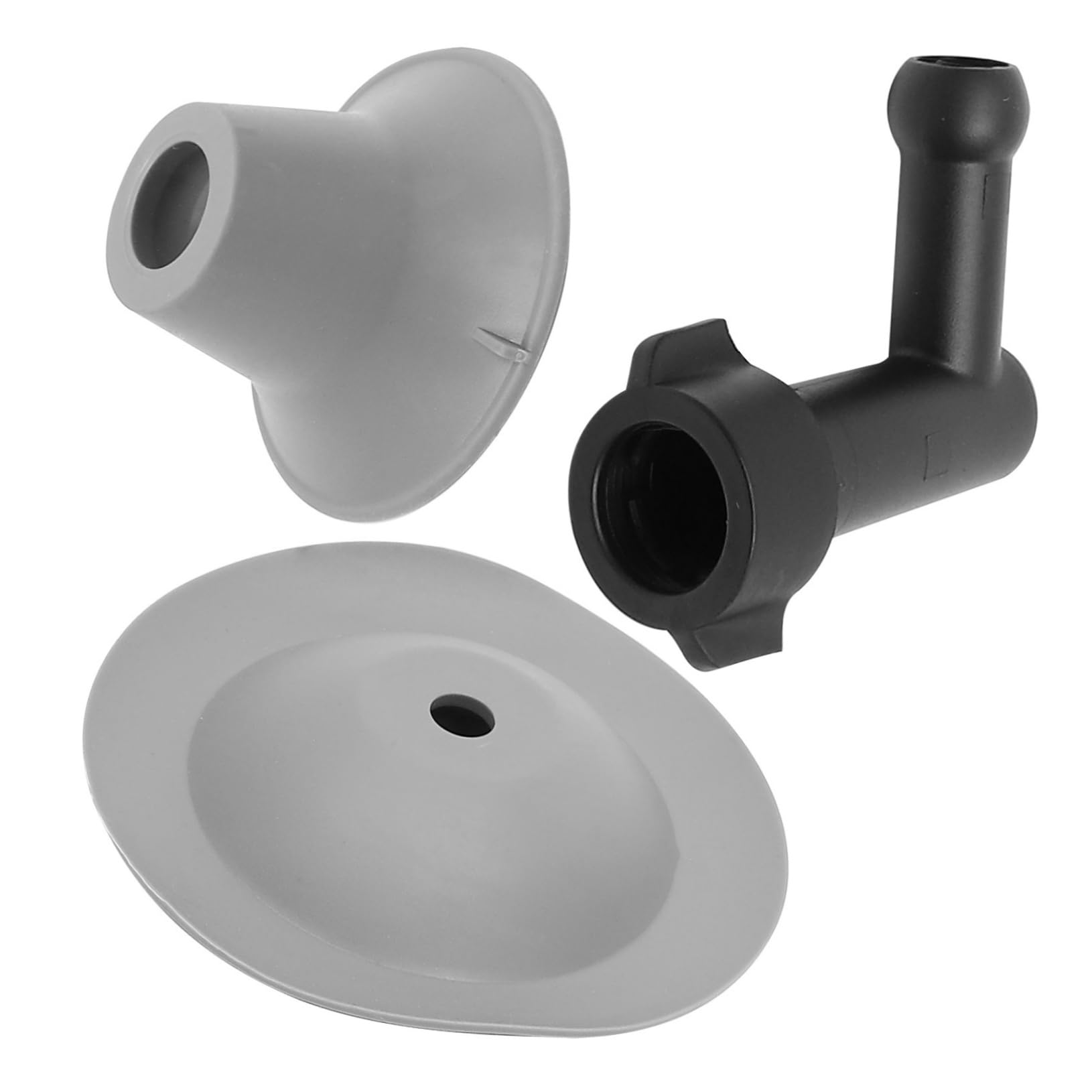 Ciieeo Desatascador de Desagüe para Obstrucción de Inodoro Flexible, Pistón, Cabeza Giratoria y Mango Ergonómico, Plástico Blanco
