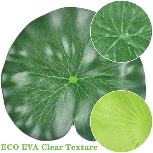 Image of 10 Pcs Pond Plants, 5 Size Artificial Lotus Leaves, Realistic Floating Foam Water Lily Pads Ornaments, Plastic Fake Foliage Pond Decor for Patio Koi Fish Pond Pool Aquarium