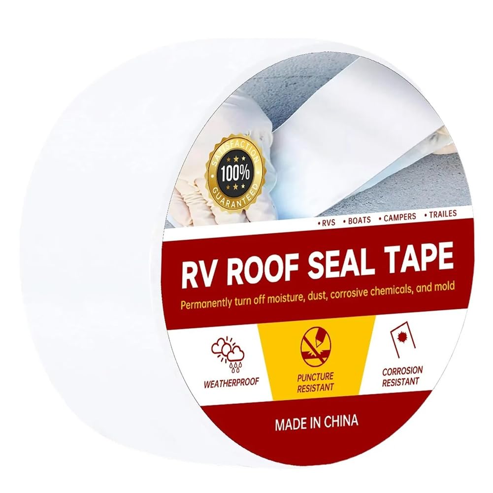 Aundhegrtt As Shown White Rv Roof Repair Tape Heavy Duty Waterproof For Trailers And Photovoltaic Systems