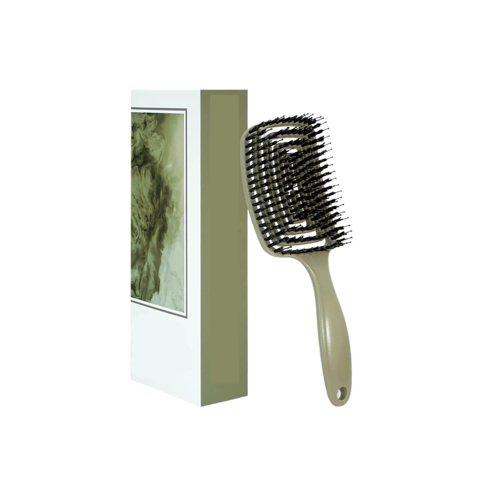 Cepillo De Pelo Ahuecado Con Cerdas De Jabalí, Cuero Cabelludo Antiestático