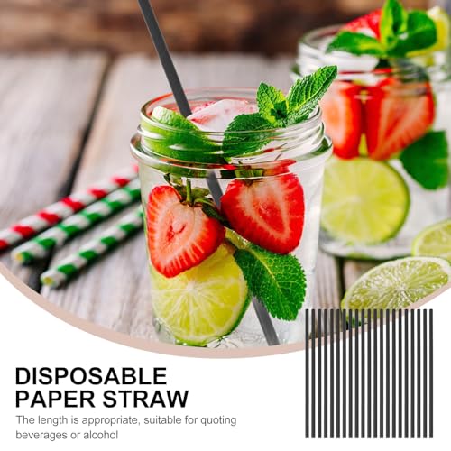 Pitillos desechables de papel negro 200 pcs miniatura 6