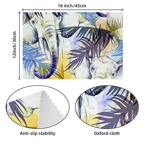 Sets de table colorés feuilles tropicales lavables pour décoration de cuisine - 5