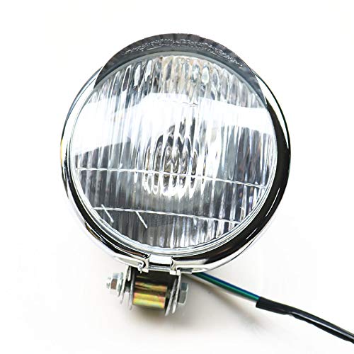 5.5" Chrome Motorcycle Front High/Low Headlight Head Light Lamp For Cruiser Chopper Cafe Racer Old School Custom