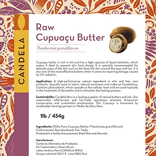 Candela 16oz Raw Cupuaçu Butter. 100% Pure. Fair Trade Peru.