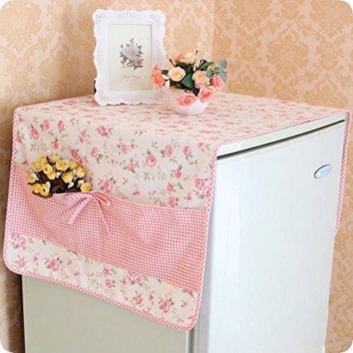 Saumota Multi-Purpose Rectangle Washing Machine Cover Refrigerator Dust Cover-Pink