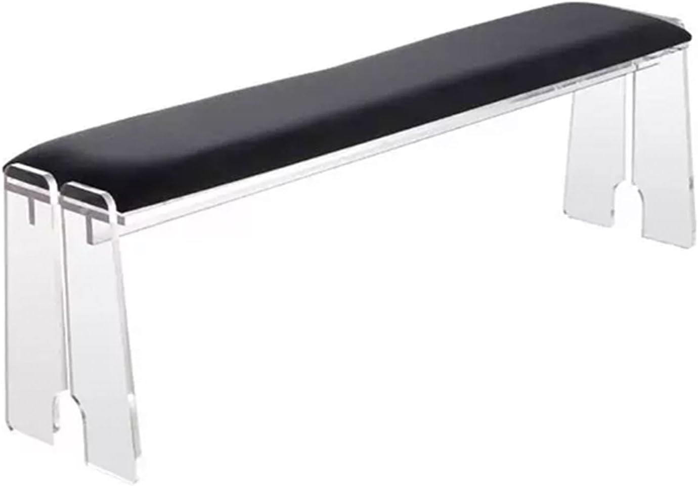 Dining Bench, Dining Room Bench, Modern Upholstered Bench, Entryway Bench with Acrylic Base, Bench End of Bed, Kitchen Table Benches for Dining Room, Entryway, Indoor(Black,150cm/59in)