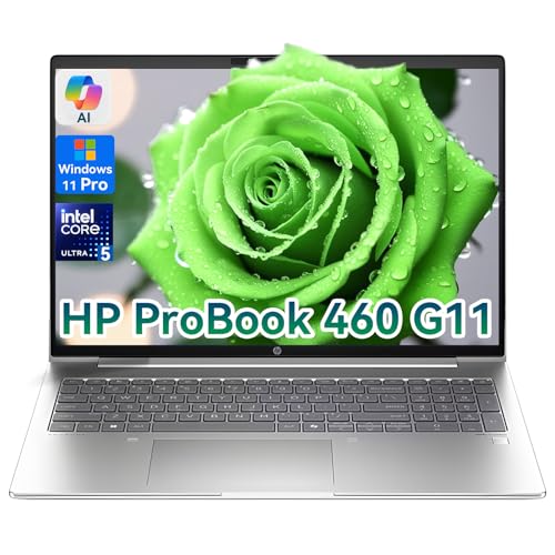 HP ProBook 460 G11 ビジネスノートパソコン、16インチ FHDディスプレイ、Intel Core Ultra 5 125U (Beats i7-1355U)、Windows 11 Pro Al Copilot、Wi-Fi 6E、Wolf