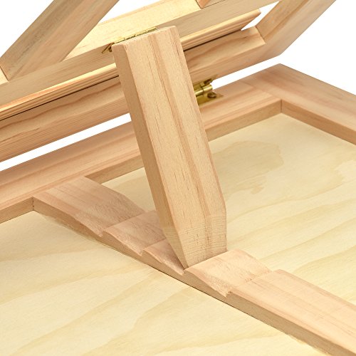 Artina Milano - Kit de pintura - Lote con caja de madera, 19 unidades – Estuche con maletín de caballete, lienzo, 12 x 12 ml, colores acrílicos, pincel