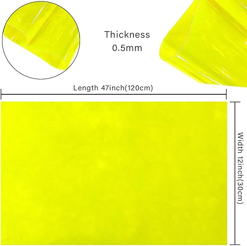 Miniatura 59 de HYANG - Hojas de piel sintética de vinilo holográfico transparente de PVC azul cielo, 1 rollo de 12 x 47 pulgadas (11.8 in x 47.2 in) para Azul