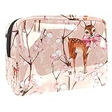 Marke: LynnsGraceland Kosmetiktasche für Frauen Cherry Blossom Kitzel Aquarell Blumen Geräumige Schminktaschen Reise Kulturbeutel Zubehör Veranstalter