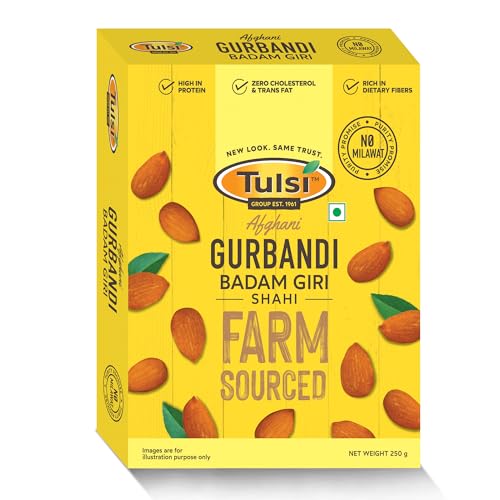 Image of Tulsi Badam Giri Gurbandi Shahi Raw Almonds 250g