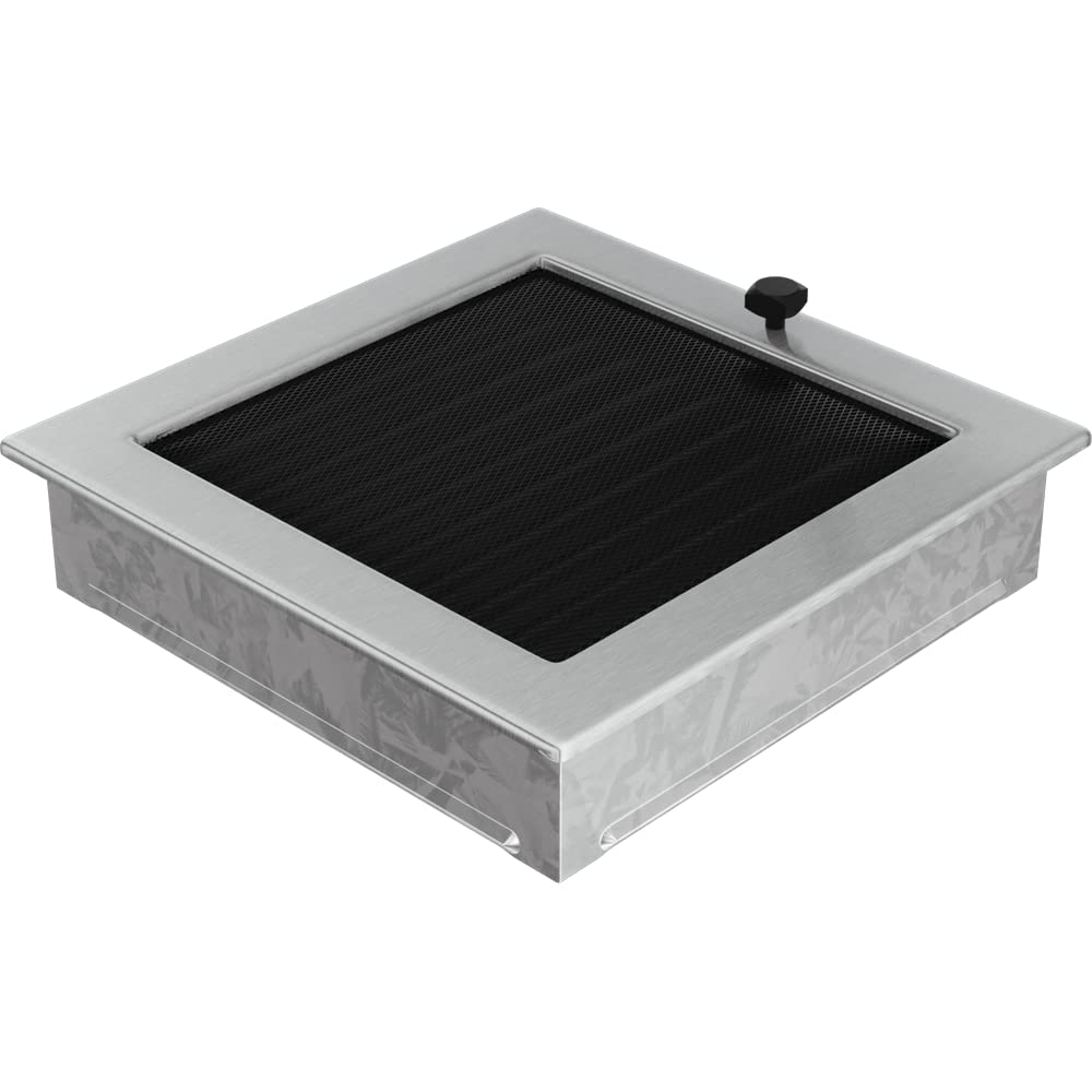 Grille aération cheminée blanche Kratki 20x20x4,5 cm avec stores et lamelles