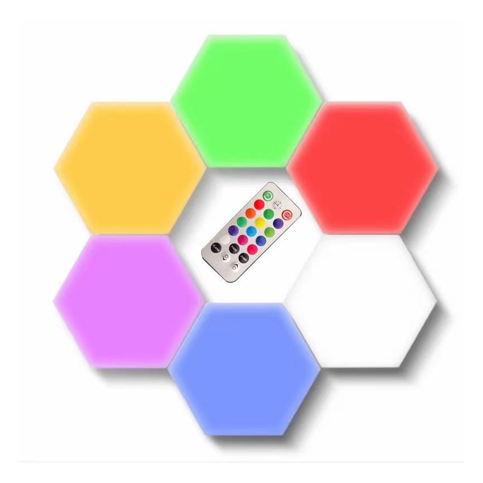 Bewinner Lot de 6 Panneaux D'éclairage Muraux Hexagonaux, Lumières Modulaires LED Hexagonales RVB Smart APP, Panneaux Modulaires Intelligents, Carreaux Hexagonaux, Formes D'extension Push