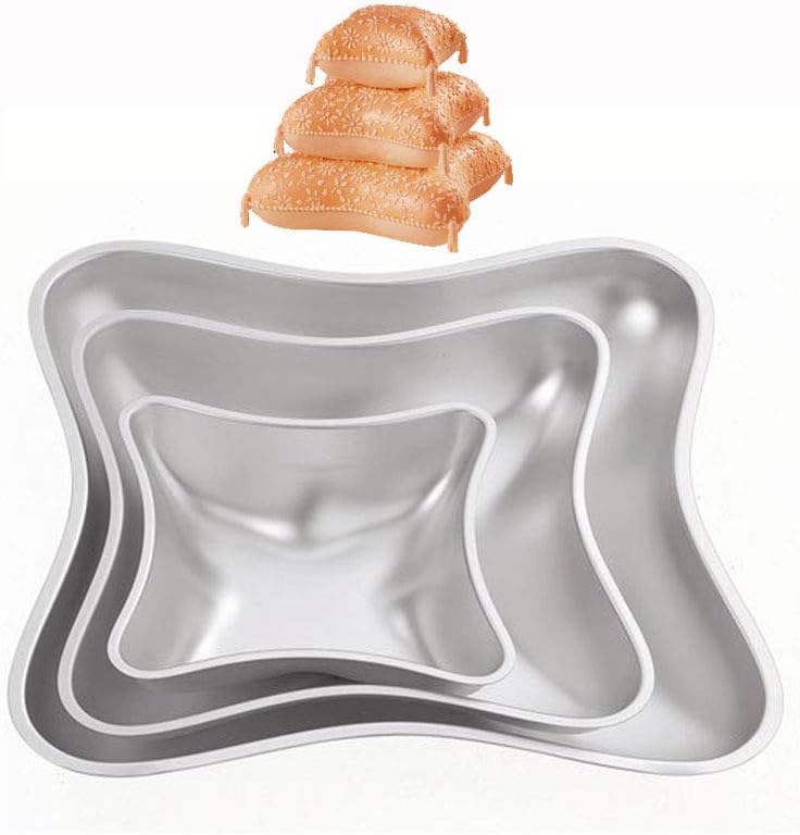 Aluminum Pillow Sharpe Cake Pan Set,3 Piece