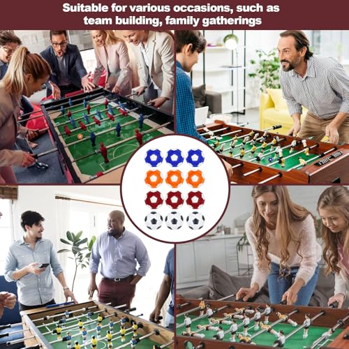 WQNNQW 12 Stück Kickerbälle,Kickerball,Tischkicker Bälle,Kicker Bälle,Mini Fussball,Tischkicker Ball,Tischfussball,Kicker Ball(32mm) Tabletop Football Aus Abs,4 Farbkombinationen