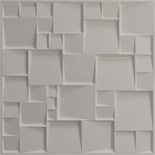 Miniatura 5 de Ekena Millwork 19 58 pulgadas de ancho x 19 58 pulgadas de alto, moderno panel de pared cuadrado EnduraWall decorativo, acero desgastado (paquete de