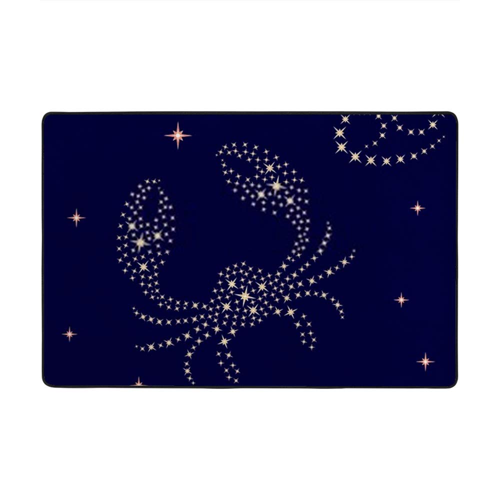 Tapis Cancer bleu nuit grand tapis de salon velours corail maison