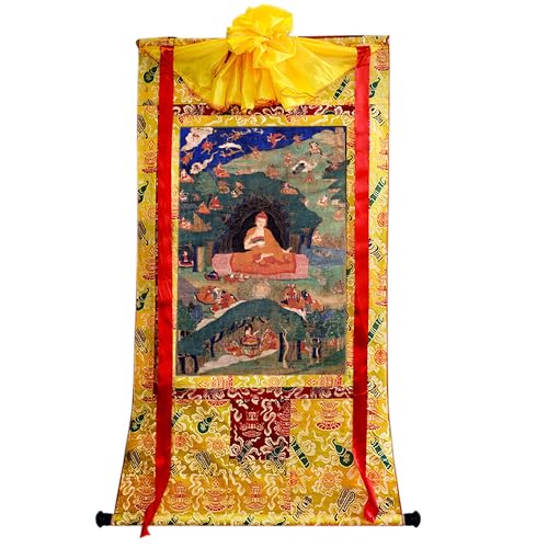 Gandhanra Tibetische Thangka Rinpoche Lehrszene 47x32