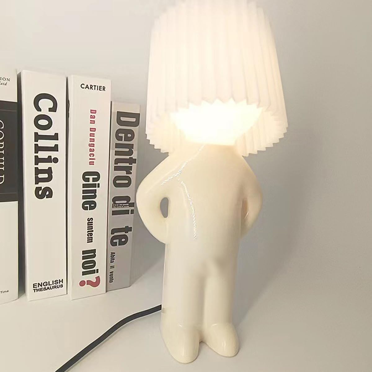 P Mr. Man Lamp Table One Shy | Propaganda Creative White Vintage