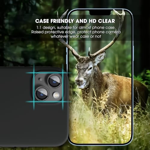 Image of GRIPP 2in1 Focal Camera Lens Protector for iPhone 15, iPhone 15 Plus, Aluminium Alloy Ring, Ultra-Clear HD Glass, Scratch-Resistant, Case Friendly, Easy Install - Black