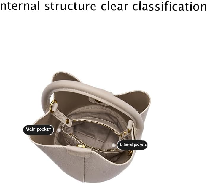 Bucket Bags for Women 2026, Trumpet Women's Handbag,Lock Design, Leather lychee pattern,Removable Shoulder Strap