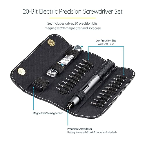 Image of StarTech 20-Bit Electric Precision Screwdriver Set, TAA (CTK20PCEDRIVE)