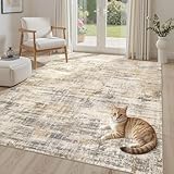 Picture of UERMEI Area Rug for Living Room: 6x9 Washable Neutral Abstract Modern Soft Rugs Non Slip Indoor Floor Stain Resistant Large Carpet for Bedroom Dining Room Office Nursery - Golden Brown