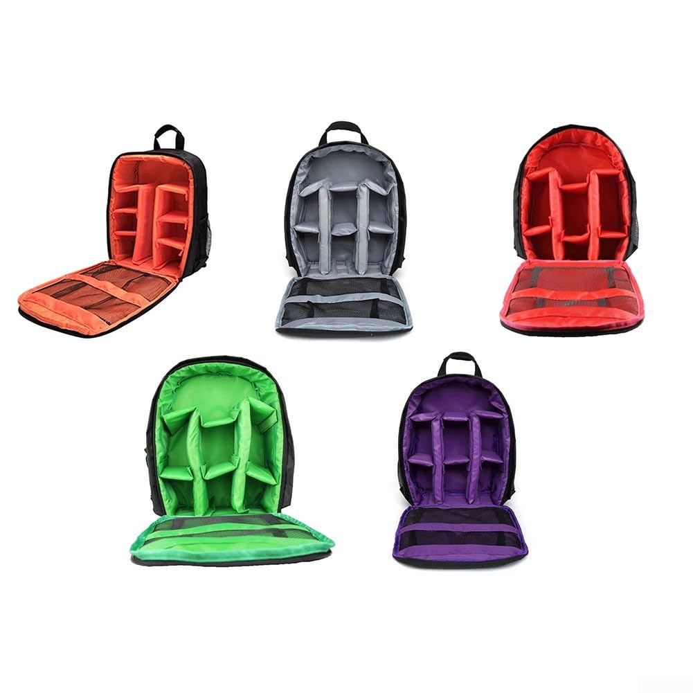 Zaino impermeabile per fotocamera DSLR con supporto per treppiede, borsa a tracolla in nylon per Canon per obiettivi Sony e Olympus, custodia da viaggio (viola)
