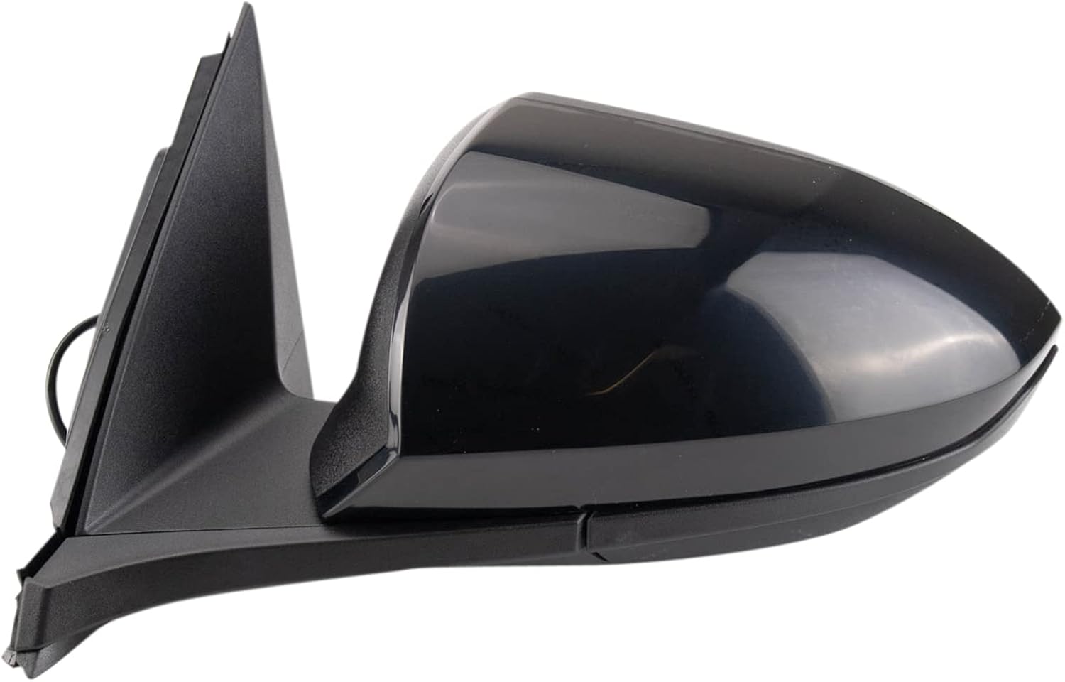 TRQ Driver Side Power Mirror Manual Fold Smooth Black Paint to Match Compatible with 2022 2023 Hyundai Santa Cruz Tucson HY1320291