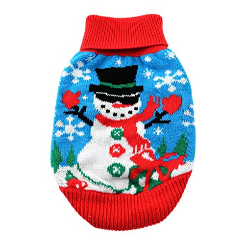 DOGGIE DESIGN Combed Cotton Ugly Snowman Holiday Dog Sweater (Medium)
