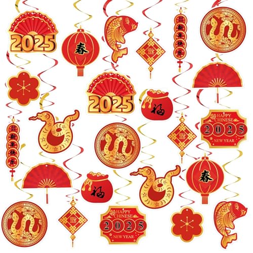 Lonfliness 22 Set Chinese New Year Decoration 2025 Lunar New Year Hanging...