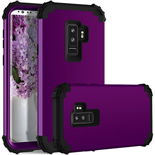 Coque Galaxy S9+ antichoc silicone rigide violet trois couches solide