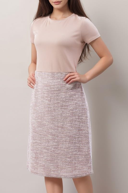 Tweed Skirt Simple mini Dress4