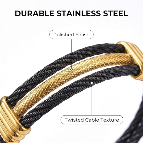 Pulsera de acero inoxidable para hombre estilo industrial moderno miniatura 3