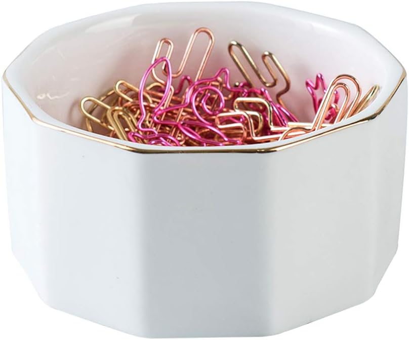 YOSCO Paper Clip Holder Ceramic Marbling Paper Clip