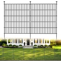 10 Paneele Dekorativer Gartenzaun, 81 cm Hoch Gesamtlänge 719 cm Hundezaun für den Außenbereich, Rostfreier Metallzaun, Temporärer Tierzaun als Barriere für Garten, Hof und Terrasse