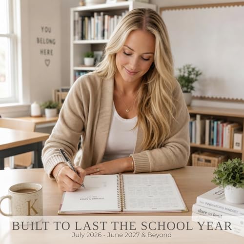 Image of Aesthetic Teacher Planner For The 2026-2027 Academic School Year | All Incl. 8.5 inch X 11 inch Lesson Plan Book Supplies - Easily Organize Your Daily, Weekly & Monthly Classroom /homeschool Schedule