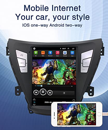XGHQZR Rádio estéreo para carro para Hyundai Elantra 2014-2015 Android 9 Navegação GPS 2.5D Touch Sc
