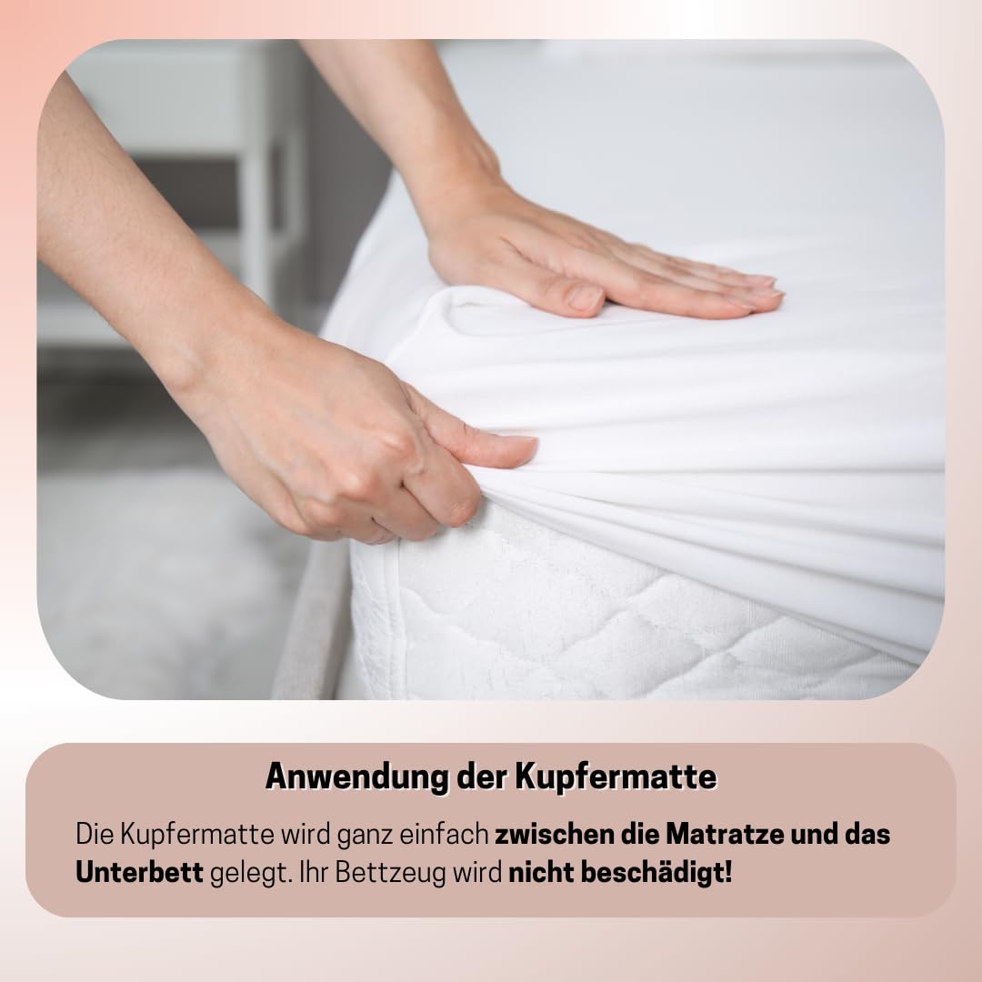 MEDOSAN Kupfermatte Betteinlage | mit über 2000m reinstem Kupferdraht | praktisch und flexibel nutzbar