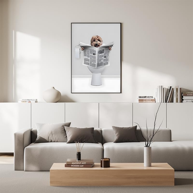High Ground Cow Bathroom Decoration Pictures, Modern Black and White Animal Bathroom Wall Decoration Poster - Image 2