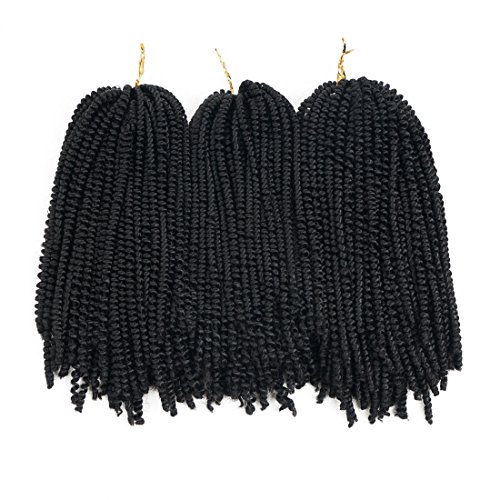 Nubian twist hair ombre color crochet braids fluffy twist hair extensions 3 packs/lot (8 inch) (#1b)