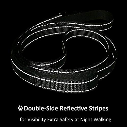 Dogsays Dog Leash 5Ft Long Traffic Padded Two Handle Heavy Duty Double Handles Lead For Large Dogs Or Medium Dogs Training Reflective Leashes Dual Handle (5 Ft, Black) #TOP4