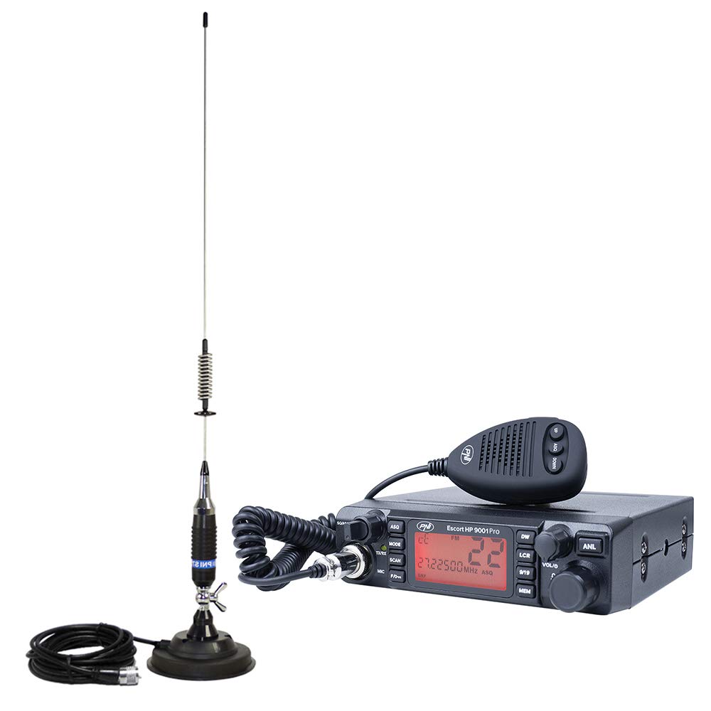 Pacchetto radio CB PNI ESCORT HP 9001 PRO ASQ + CB Antenna PNI S75 con magnete