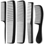 5 Piece Combs for Women and Man, Premium Black Hair Comb, Fine Tooth Tail Professional Combs and Styling Comb Set, Perfect for Parting, Teasing, Hairdressing, and Everyday Styling