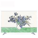 TV Cover Dust Cover, Flower Hanging 55 Inch 50 Curved Surface 65 European Cover Fabric Computer TV Set Wall Hanging (Size : 70in)